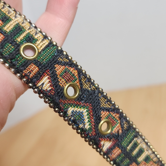 Aztec Western Canvas Bonded Leather Studded Belt Women’s‎ Size M/L main image 8